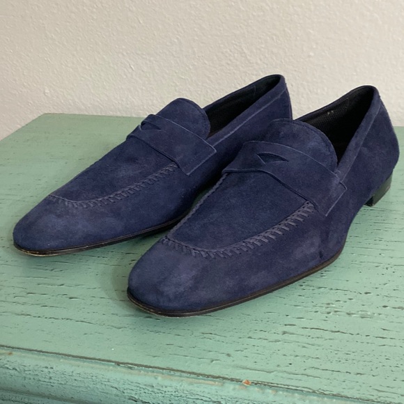 Giorgio Armani Shoes | Giorgio Armani Suede Dress Shoes | Color: Blue | Size: 9.5 | Aylin_And_Dora's Closet